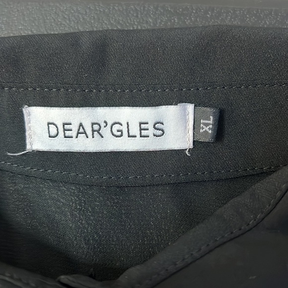 DEAR’GLES Half way Button Down V-Neck W Sheer Sleeves SZ XL - Picture 5 of 7